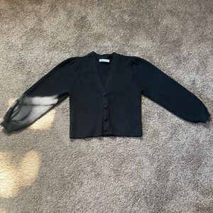 Zara Black V-neck Knit Cardigan
